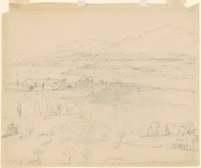 Valley with River and Mountains