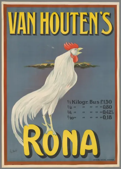 Van Houten's Rona. 1/1 Kilogr. Bus f. 1,50
