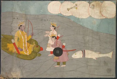 Vanasura's Sons Submit to Krishna: Scene from the Aniruddha Usha Section of Krishna Lila