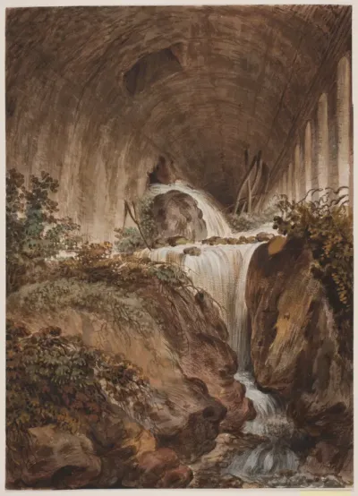 Vandfald under muret hvælving