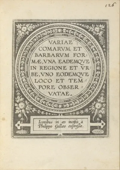Variae Comarum et Barbarum formae, una eademque in regione et urbe, uno eodemque loco et tempore observatae [page de titre]