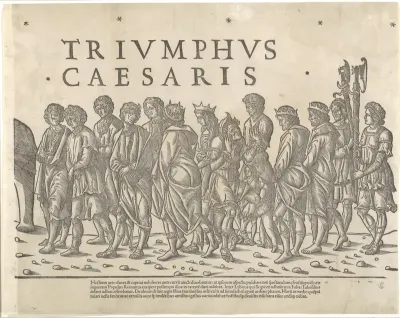Various figures in procession, from "The Triumph of Caesar"