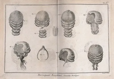 Various styles of wigs