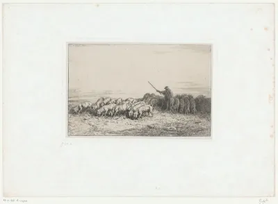 Varkenshoeder met kudde