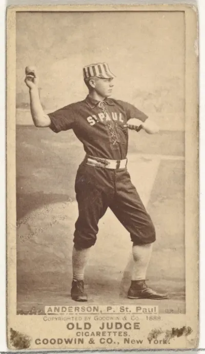 Varney Samuel "Varn" Anderson, Pitcher, St. Paul Apostles, from the Old Judge series (N172) for Old Judge Cigarettes