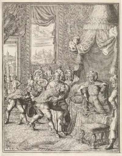 Vasco da Gama op audiëntie bij koning van Calcutta