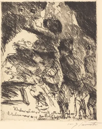 "Vater, es wird nicht gut ablaufen, bleiben wir von dem soldatenhaufen" ("Father, this won't end well, we'd better stay away from that hoard of soldiers")