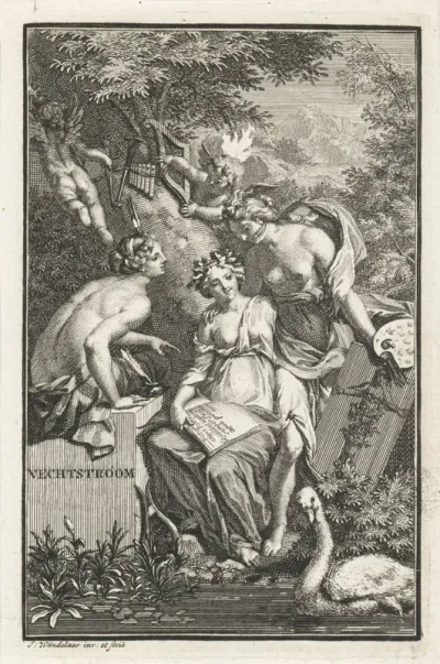 Vechtnimf te midden van matigheid en schilderkunst