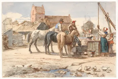 Ved brønden uden for landsbyen