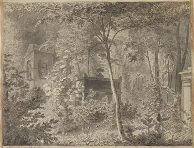 Ved Molières gravmæle i Jardin Elysée des Petits Augustins, Paris. 10. Juni (1811)