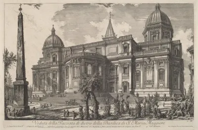 Veduta della facciata di dietro della Basilica di S. Maria Maggiore