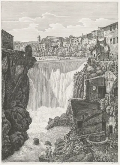 Veduta della Gran Caduta dell' Aniene in Tivoli