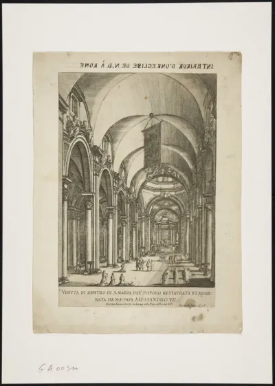 Veduta di dentro di S. Maria del' Popolo restaurata et adornata da N.S. Papa Alessandro VII