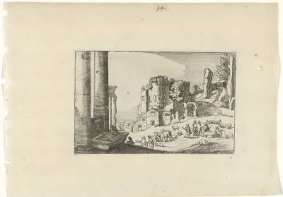 Vee tussen Romeinse ruïnes