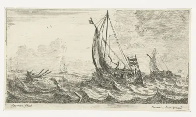 Veerschip op ruwe zee
