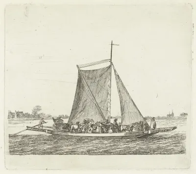 Veerschuit met passagiers