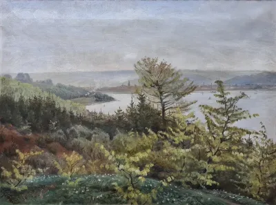 Vejle seen from the south side of Vejle Fjord.