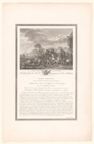 Veldslag met kasteel op de achtergrond