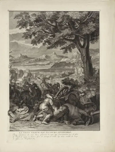 Veldslag van Alexander de Grote en Poros (plaat 3)