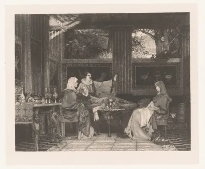 Venantius Fortunatus leest zijn gedichten voor aan Radegonda VI
