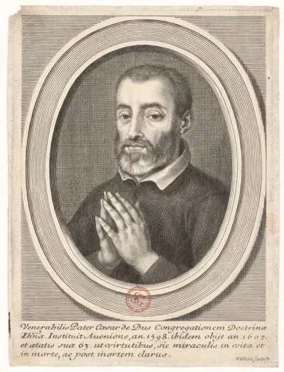 Venerabilis Pater Caesar de Bus Congregationem Doctrinae Aeternae instituit [...] N. Pitau sculpsit