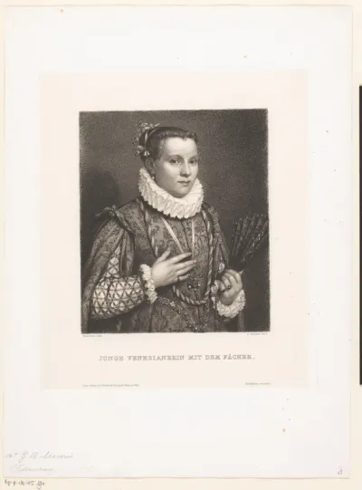 Venetiaanse vrouw met waaier