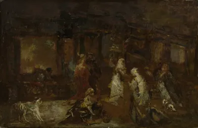 Venetian women in a park