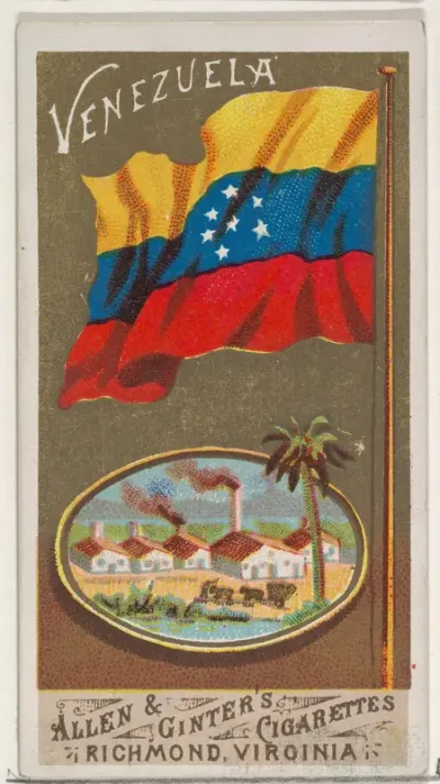 Venezuela, from Flags of All Nations, Series 1 (N9) for Allen & Ginter Cigarettes Brands