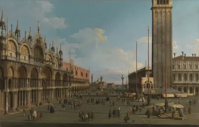 Venice: The Piazza and Piazzetta from the Torre dell'Orologio towards San Giorgio