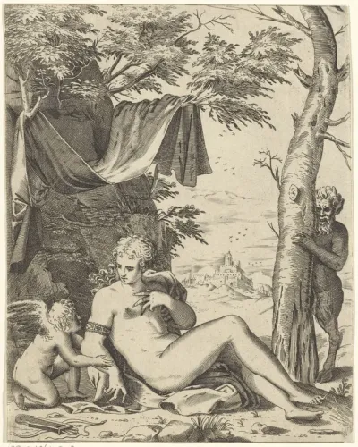 Venus, Amor en sater