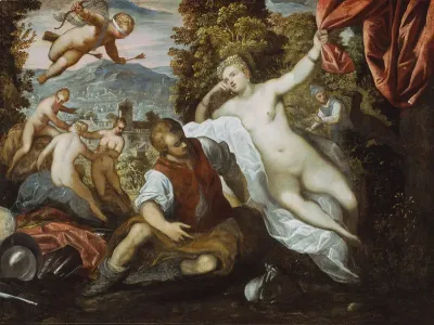 Venus and Mars with Cupid and the Three Graces in a Landscape