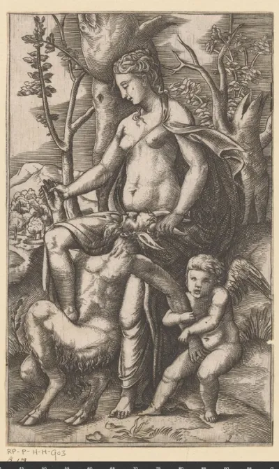 Venus bedwingt een sater
