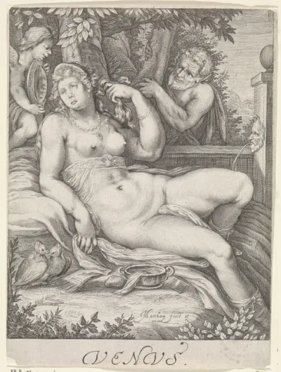Venus bespied door een sater