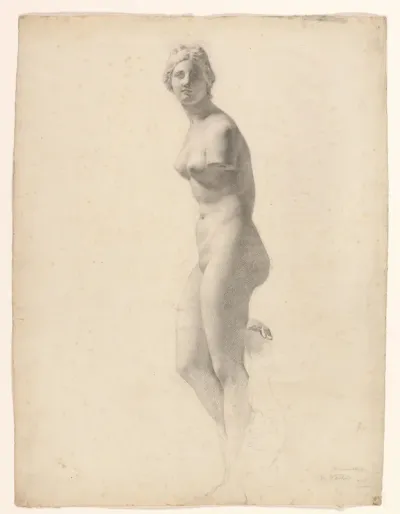 Venus de' Medici, van opzij zonder armen