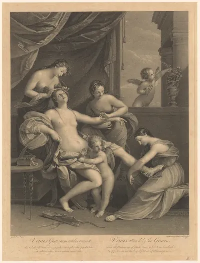 Venus door de gratiën aangekleed