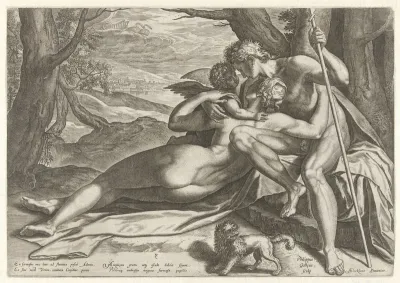 Venus en Adonis met Amor