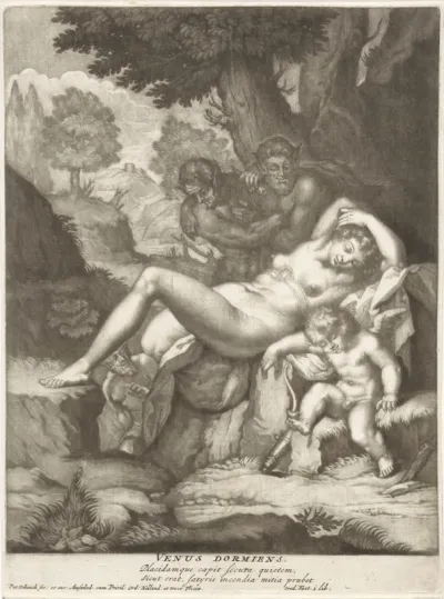 Venus en Amor door saters bespied