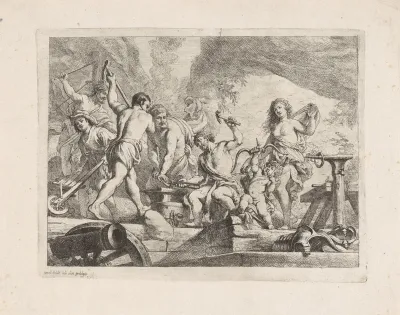 Venus en Amor in de smidse van Vulcanus