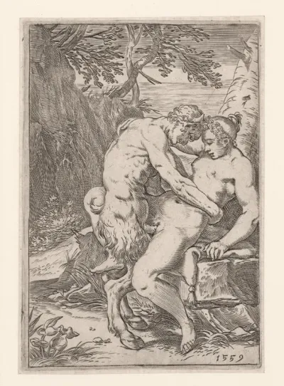 Venus en Amor in een landschap