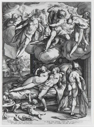 Venus en Mars betrapt door Vulcanus