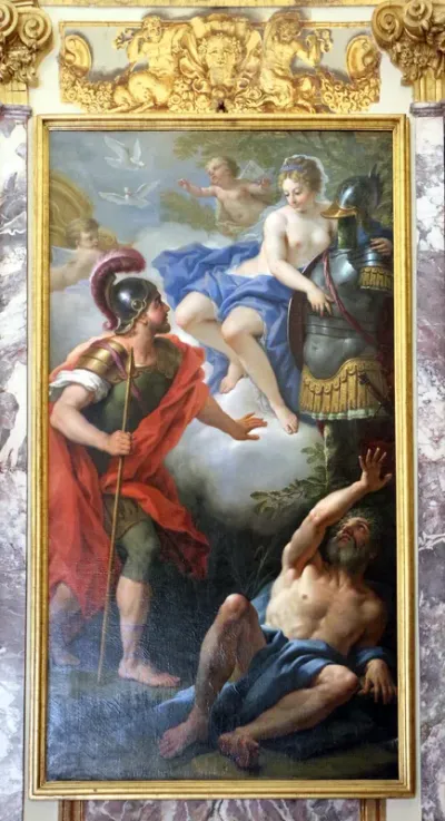 Venus giving arms to Aeneas