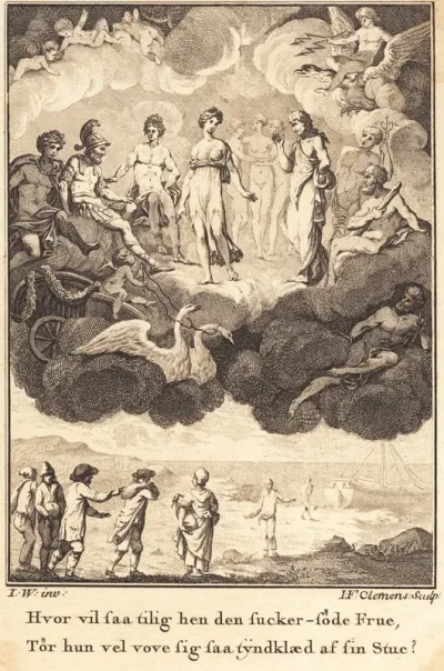 Venus mellem de forsamlede guder