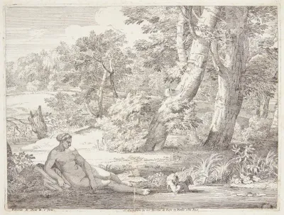 Venus og Amor ved en skovsø