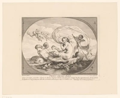 Venus op een schelp in het water
