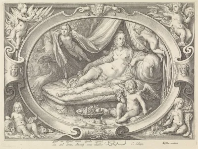 Venus rustend op een bed