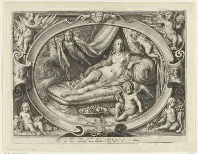 Venus rustend op een bed