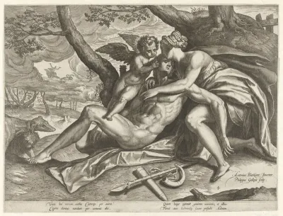 Venus treurt over de dood van Adonis
