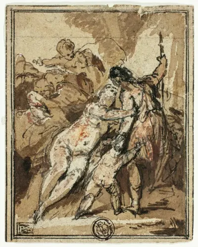 Venus Trying to Retain Adonis