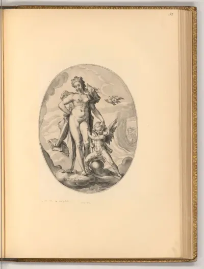 Venus und Cupid auf den Wolken
