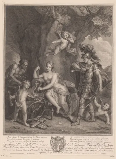Venus vraagt Vulcanus wapens te smeden voor Aeneas
